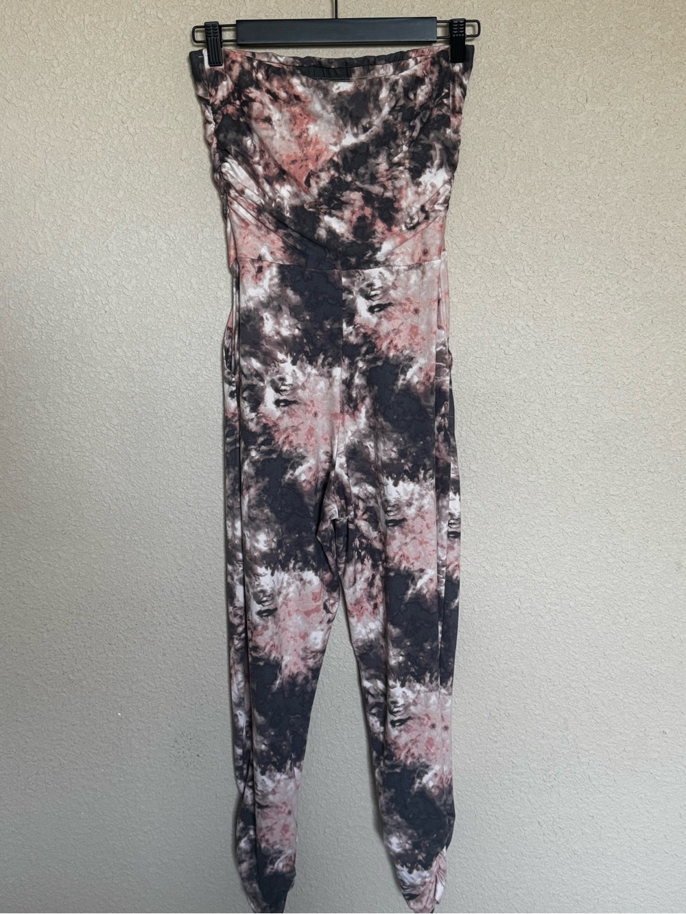 Full Circle Trends Tie-Dye High Waist Jumpsuit  Pink Gray Black Size Medium